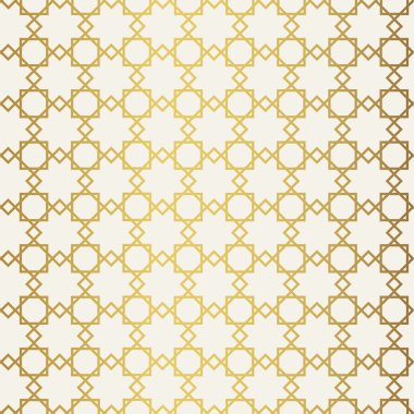 Abstract seamless geometric pattern. Monochrome white wallpaper. Geometry gold grid texture. Vintage style texture.Vector illustration clipart
