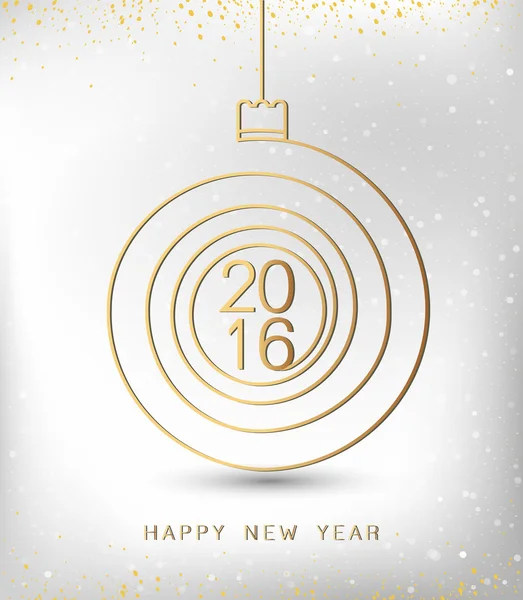 God jul gott nytt år guld 2016 spiral form. Idealisk för xmas card eller elegant semester part inbjudan. Eps10 vektor. — Stock vektor