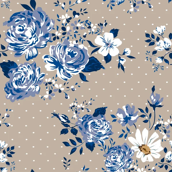Beautiful vintage seamless floral pattern background. Flower bouquets of roses. — Stock Vector