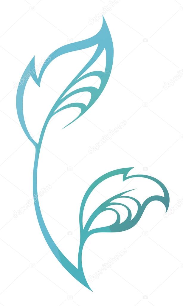 Vector stylized silhouette of spring  tree leaf isolated on white background. Eco sign, nature label. Decorative element for medical, nutrition, ecological brands.