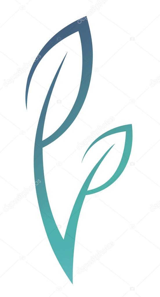 Vector stylized silhouette of spring  tree leaf isolated on white background. Eco sign, nature label. Decorative element for medical, nutrition, ecological brands.