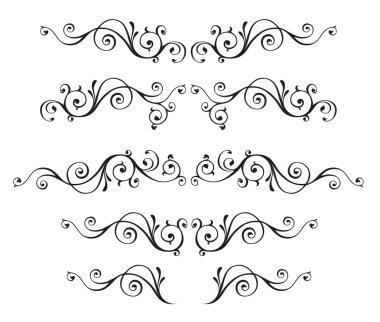 Vintage süs vektör çerçeve kümesi üzerinde beyaz izole