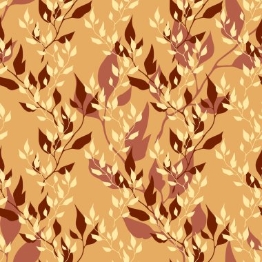 Seamless çiçek altın sonbahar modeli