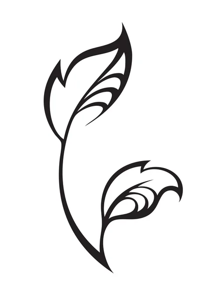 봄 잎 흰색 절연의 양식된 실루엣 — 스톡 벡터