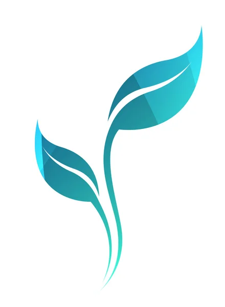 Silhouette vectorielle stylisée de feuille d'arbre vert printemps isolée sur — Image vectorielle