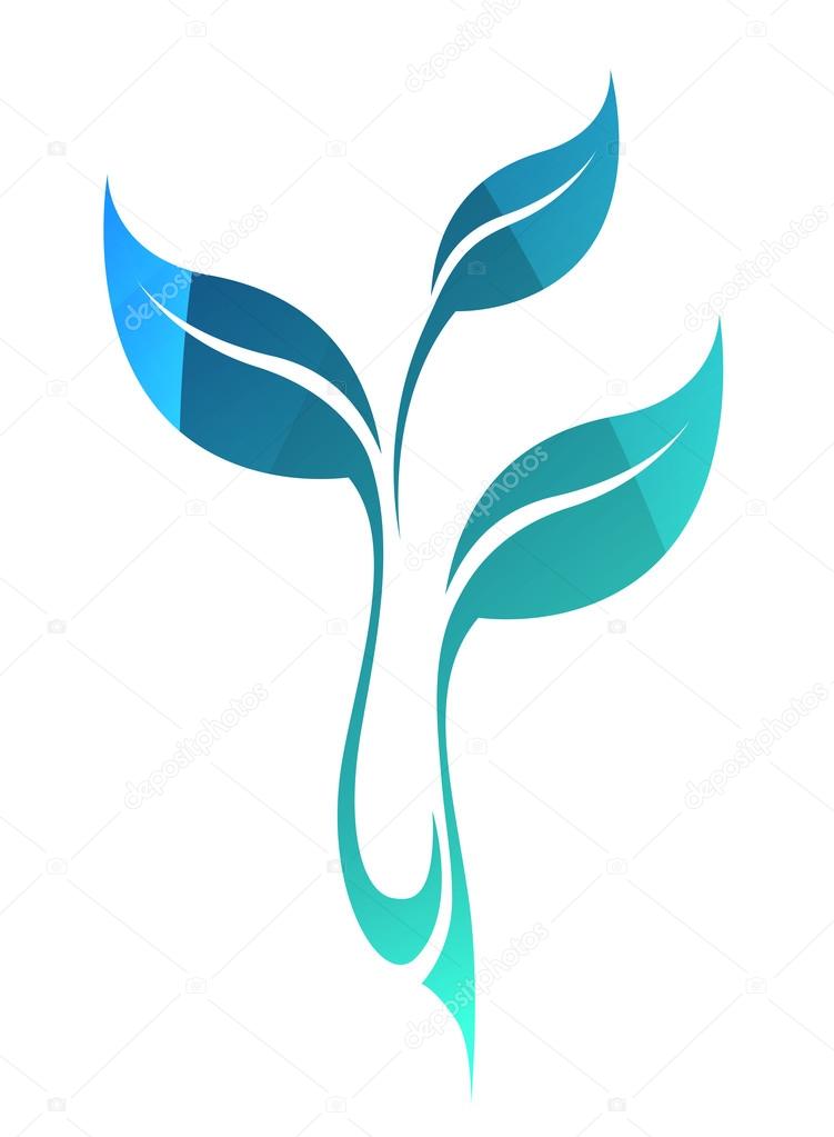 Vector stylized silhouette of spring green tree leaf isolated on white background. Eco sign, emerald nature label. Decorative element for medical, ecological brands.