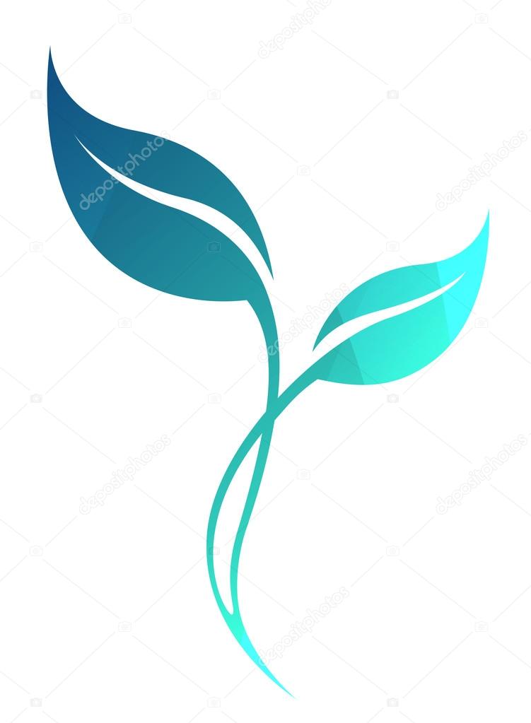 Vector stylized silhouette of spring green tree leaf isolated on white background. Eco sign, emerald nature label. Decorative element for medical, ecological brands.