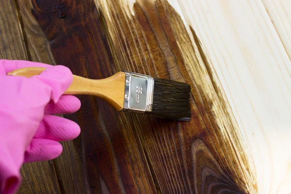 Ahşap dokusu ve paintbrush ev işleri arka plan