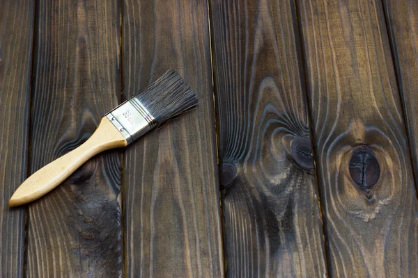 Ahşap dokusu ve paintbrush ev işleri arka plan