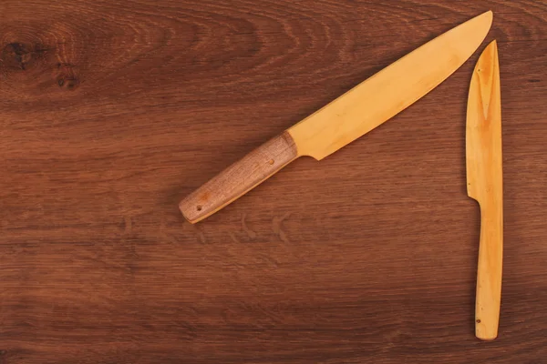 Trä Table kniven på trä — Stockfoto
