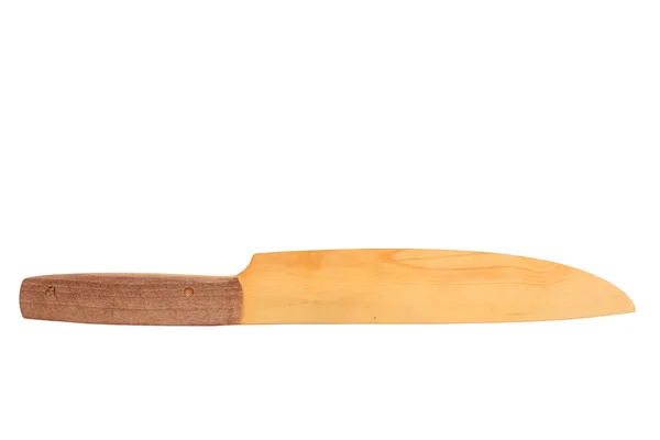 Il coltello da tavola in legno sullo sfondo bianco — Foto Stock