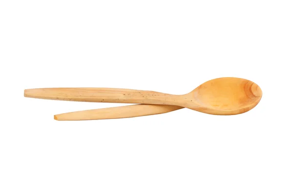 The wood spoon on the white background for healthy — Stock Photo, Image