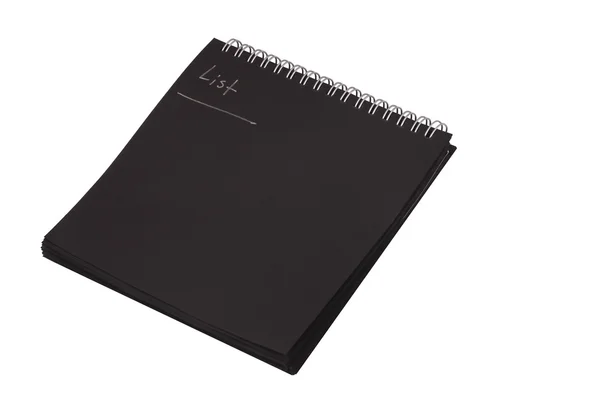 Balck Notepad eller svart påminnelse på vit bakgrund — Stockfoto