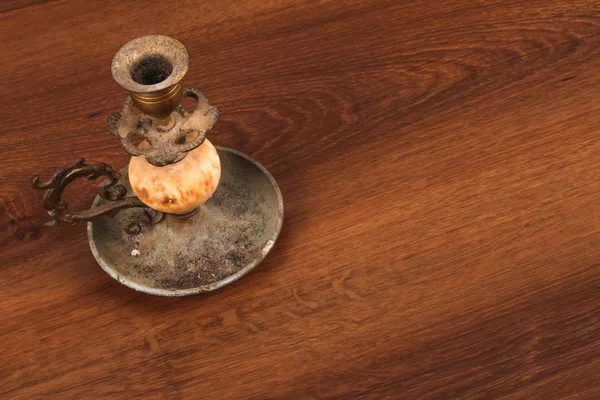 The Vintage candlestick on the wood — Stock Photo, Image