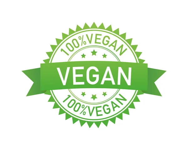 Emblema vegano. Vegan, grande design per qualsiasi scopo. Logo, simbolo e sfondo. Illustrazione vettoriale ecologica. Prodotto naturale. Design dell'icona vettoriale. — Vettoriale Stock