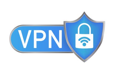 Güvenli VPN bağlantı konsepti. Sanal özel ağ bağlantı genel görünümü. Güvenli internet teknolojisi, veriler güvende. Konsept tasarımı için vpn içeren 3d simgesi.