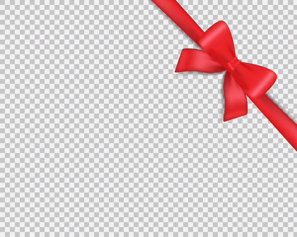 Realistická červená stuha na bílém pozadí. Koncept dovolené. Vánoční dárek. Realistická šablona. Šablona návrhu vektoru. — Stockový vektor
