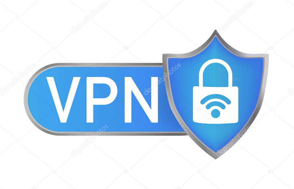Secure VPN connection concept. Virtual private network connectivity overview. Safety internet technology, data secure. 3d icon with vpn for concept design.