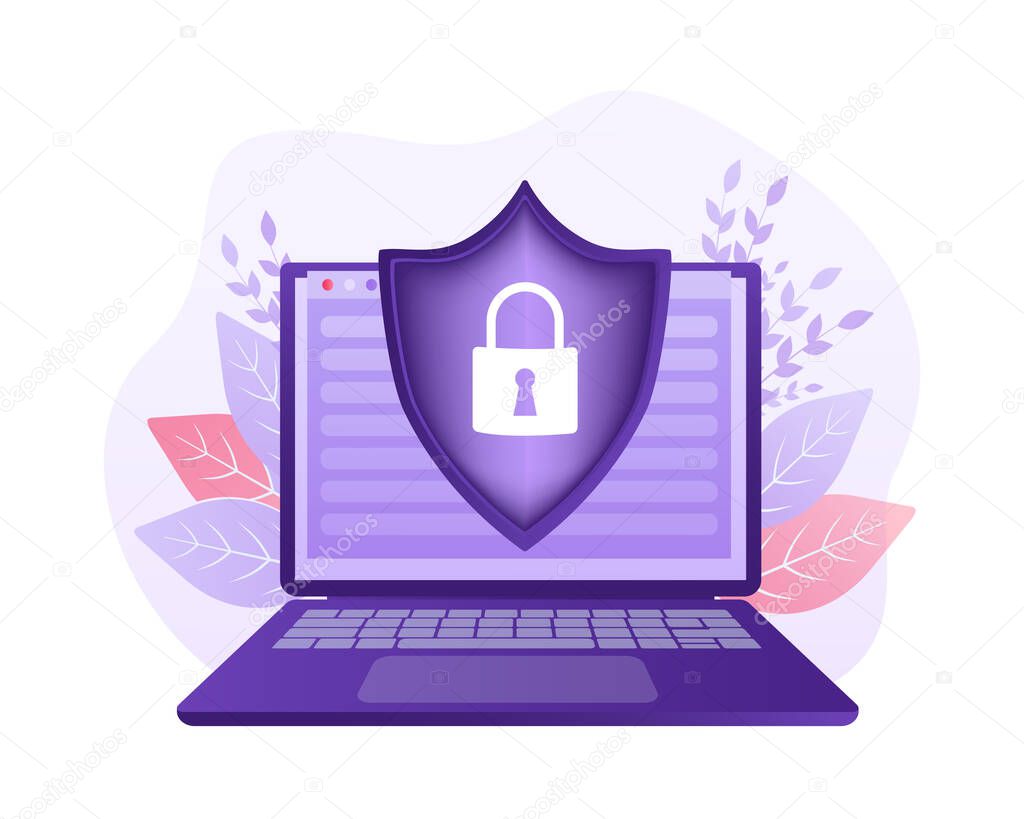 Network security antivirus vpn privacy. User icon vector. Data protection. Data secure. Icon for concept design. Isometric vector. Personal protection.