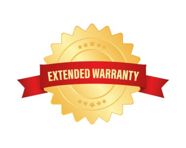 Vintage extended warranty, great design for any purposes. 3d gold illustration on white backdrop. Vector illustration. Sticker design. Isolated vector. clipart