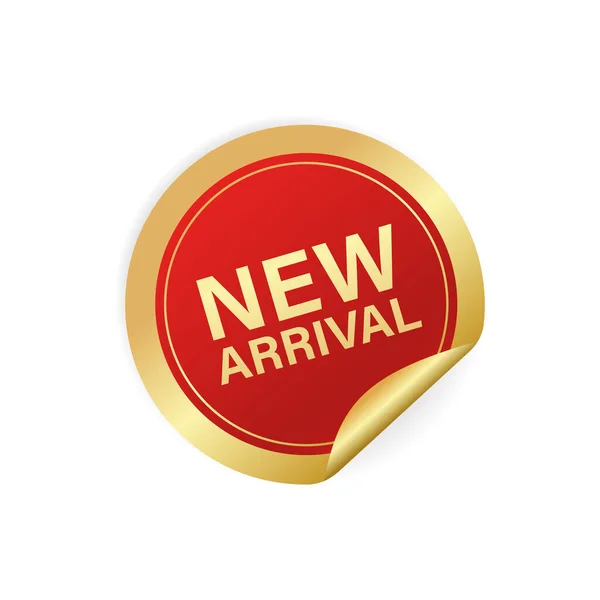 Modern red new arrival sticker great design for any purposes. Vector illustration. — Stock Vector