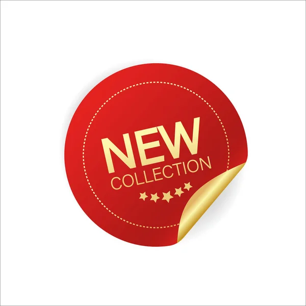 Modern red new collection sticker great design for any purposes. Vector illustration. — Stock Vector