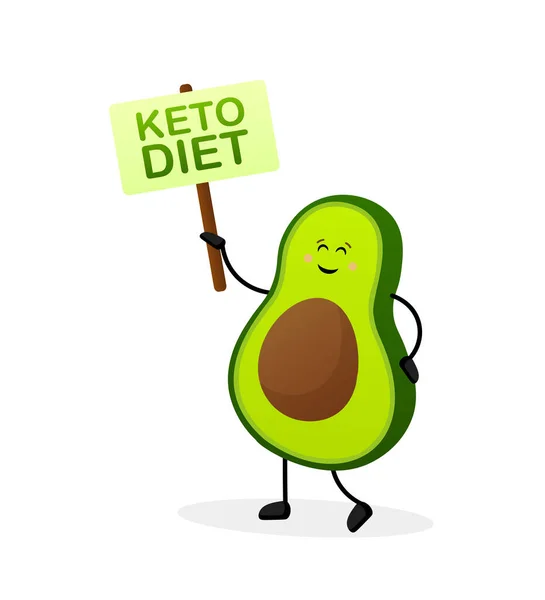 Keto δίαιτα έννοια σε στυλ κινουμένων σχεδίων. Μεμονωμένη διανυσματική απεικόνιση. Λευκό φόντο. Καλή διατροφή. — Διανυσματικό Αρχείο