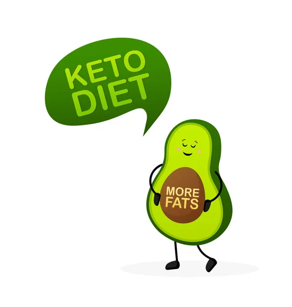 Keto concepto de dieta en estilo de dibujos animados. Ilustración vectorial aislada. Fondo blanco. Buena dieta. — Vector de stock