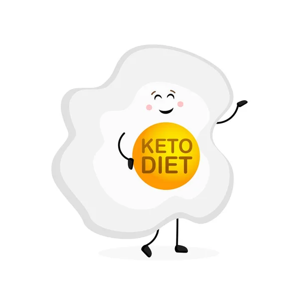 키토 다이어트 개념은 만화 스타일이다. 독립 벡터 일러스트. 하얀 배경. 좋은 식사. — 스톡 벡터
