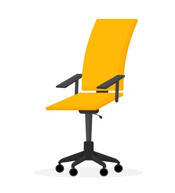 Düz stil ofis koltuğu. Modern düz tasarım. Mobilya vektör çizimi. İzole vektör.