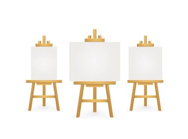 Beyaz arka planda beyaz sehpa. Siyah arkaplanda suluboya maketi. Fırça boyası. Vektör boyası.