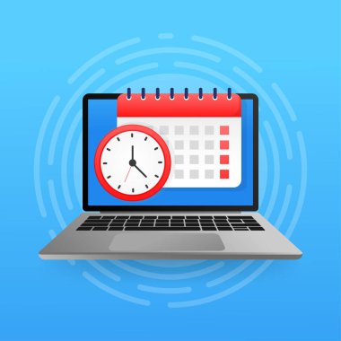 Takvim zaman yönetimi, her amaç için harika bir tasarım. İş konsepti. Simge simgesini ayarla. Zaman yönetimi. İş düzenleyici.