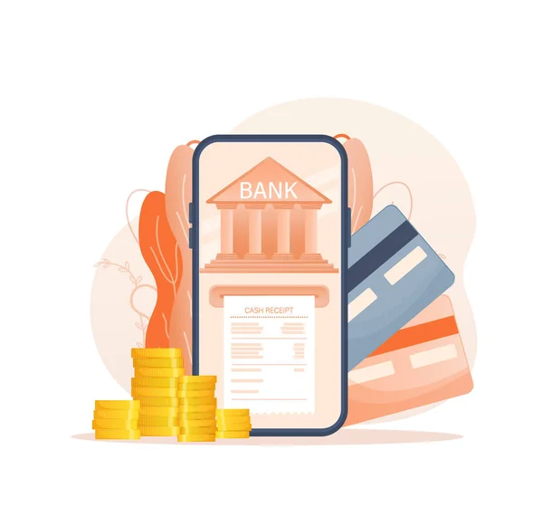 Linea di persone bancarie per la progettazione pagina del conto. Illustrazione isometrica vettoriale. Banca online. Illustrazione vettoriale. — Vettoriale Stock