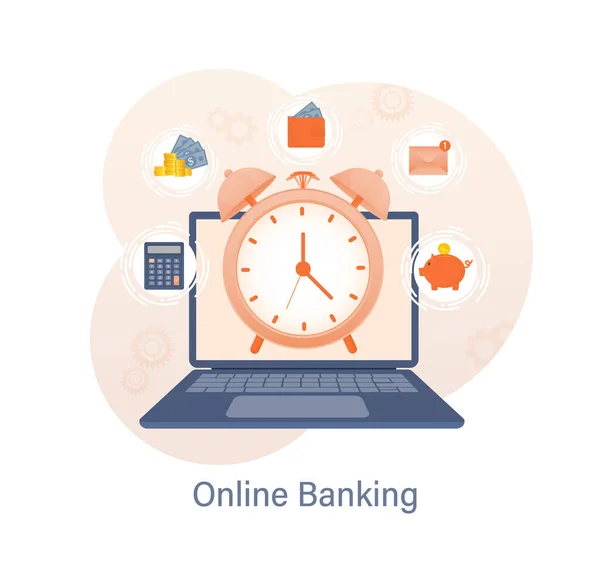 Line banking mensen voor accountpagina ontwerp. Isometrische vectorillustratie. Bank online. Vectorillustratie. — Stockvector