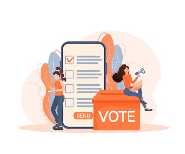 Çizgi film ikonu. Çizgi film karakteri. Konsept tasarım için düz oy kullananlar. Poster tasarımı.