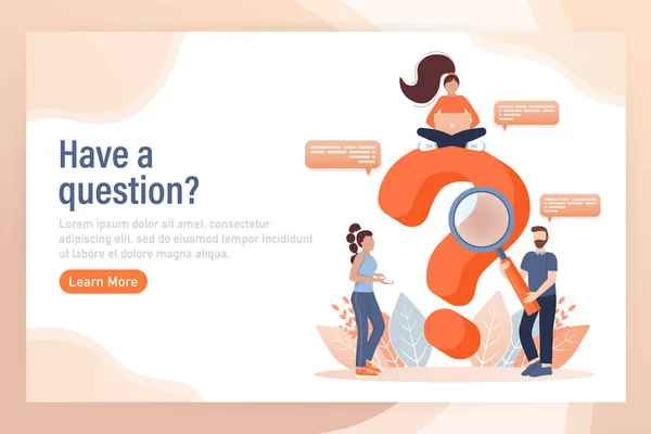 Frequently asked questions page template. Vector web banner. Customer service. Flat isometric vector illustration. Customer support. Abstract background. — Stock Vector