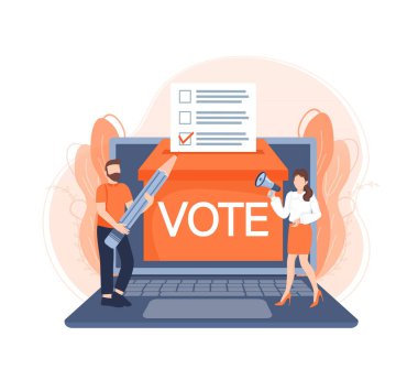 Çizgi film ikonu. Çizgi film karakteri. Konsept tasarım için düz oy kullananlar. Poster tasarımı.