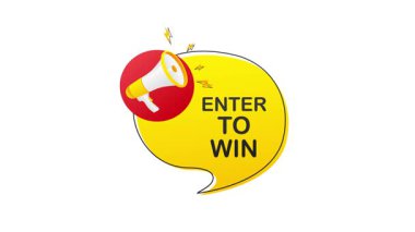 Mesajı kazanmak için beyaz ve yeşil ekran arkaplanındaki megafonla girin