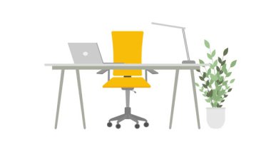 Ofis iş yeri animasyonu ile kroma anahtarı olsun ya da olmasın