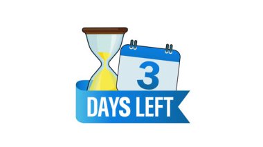 Geri sayım ile canlandırılmış kum saati ve beyaz ve yeşil ekran arka planında izole edilmiş boş boşluk