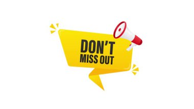 Canlandırılmış beyaz ve yeşil ekran arka planında megafonla kaçırmayın