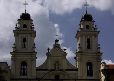 Minsk, Beyaz Rusya - 05 Ağustos 2016: Arch-katedral Kutsal Bakire Meryem Minsk'te kutsal adı