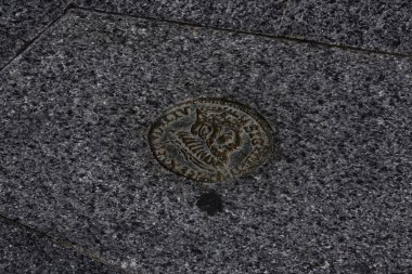 Minsk, Beyaz Rusya - 05 Ağustos 2016: Toprağa baskılı kralla bir antik sikke