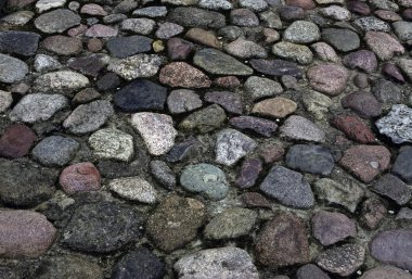 Antik taş döşeme çok renkli taş dokusuna