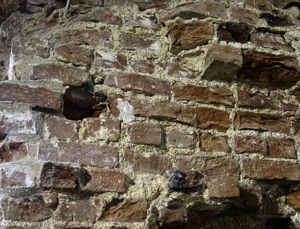 Un fragmento de la antigua pared de ladrillo — Foto de Stock