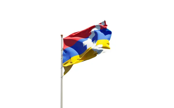 Beautiful National State Flag Artsakh White Background Isolated Close Nagorno — Stock Photo, Image