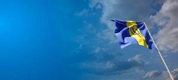 Schöne Nationalflagge Von Barbados Mit Leerzeichen Barbados Flagge Auf Breitem — Stockfoto