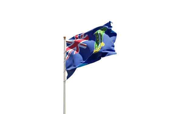 Όμορφη Εθνική Σημαία Των Βρετανικών Παρθένων Νήσων Λευκό Φόντο Μεμονωμένες — Φωτογραφία Αρχείου