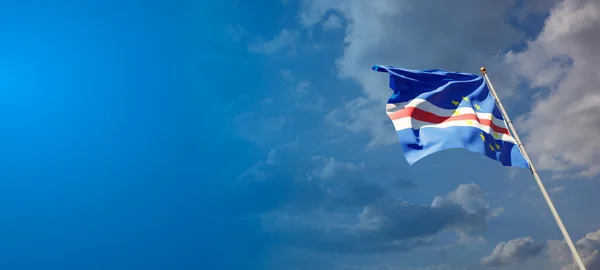 Cape Verde Nin Boş Alanı Olan Güzel Ulusal Bayrağı Metin — Stok fotoğraf
