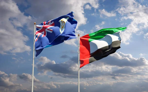 Krásné Národní Státy Vlajky Sae Spojené Arabské Emiráty Anguilla Společně — Stock fotografie